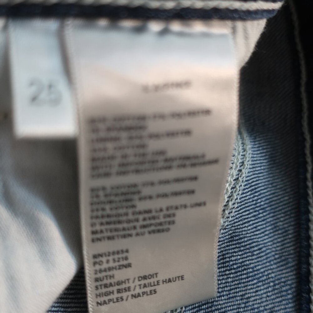 NWT Womens L'Agence Ruth High Rise Straight Leg Blue Jeans 25 - Picture 8 of 8